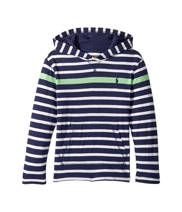 Polo Ralph Lauren Kids - Striped Cotton Hooded T-shirt
