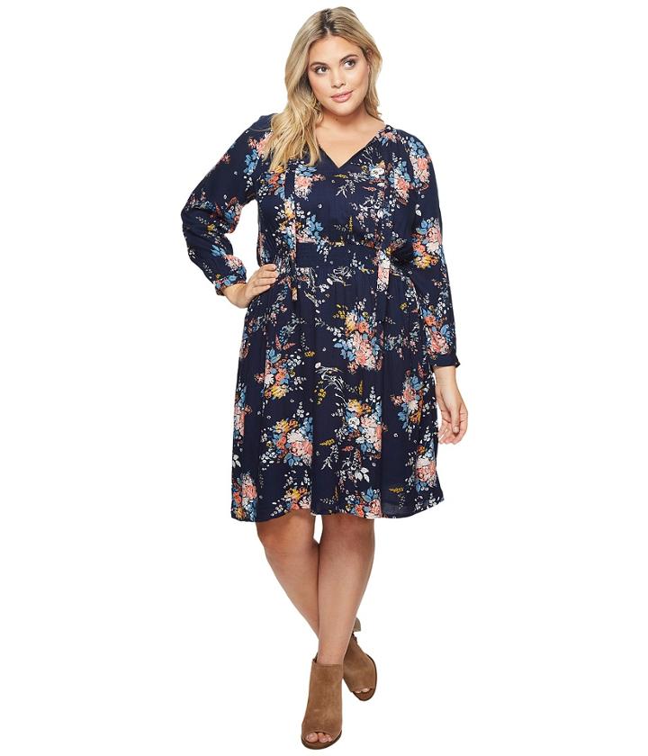Lucky Brand - Plus Size Drop Waist Printed Dress