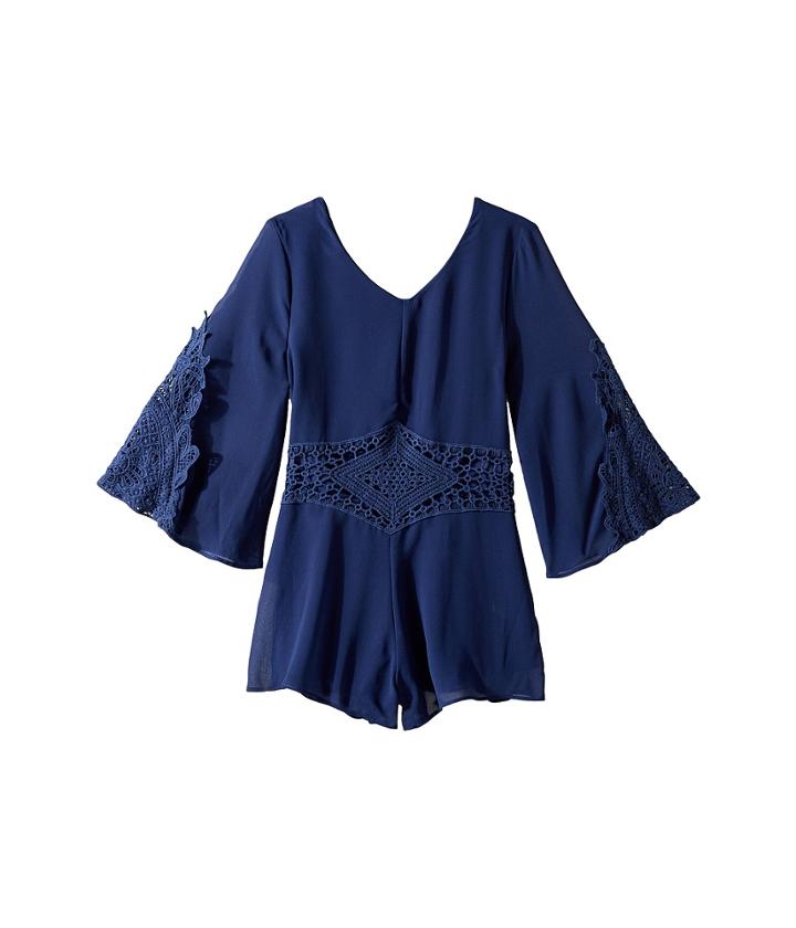 Ella Moss Girl - Cathy Chiffon With Crochet Romper