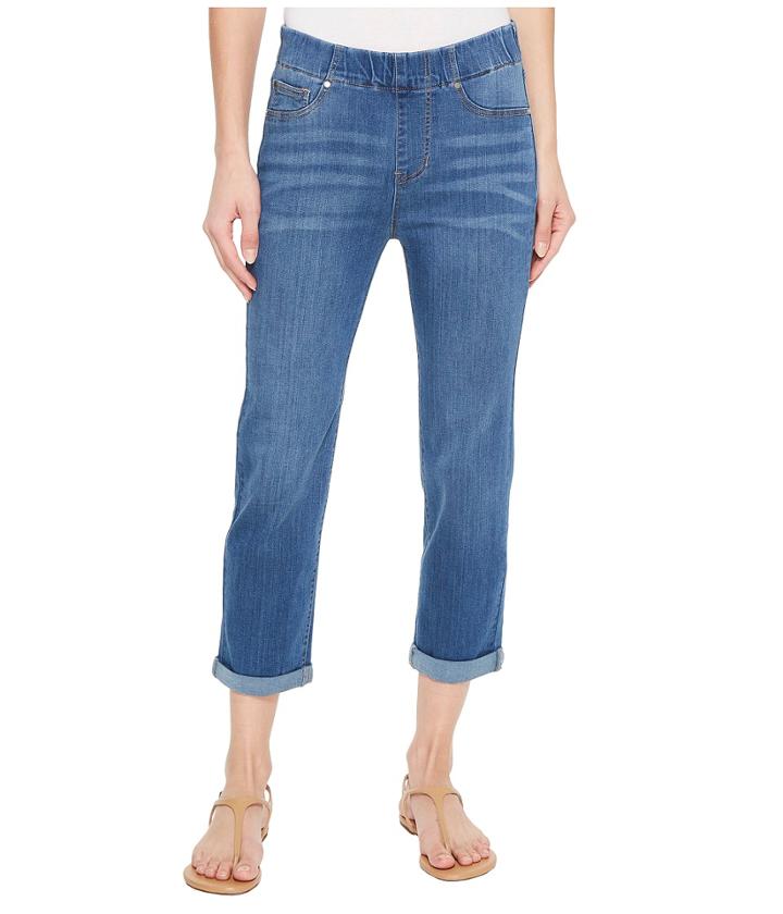 Liverpool - Chloe Rolled Cuff Pull-on Capris In Silky Soft Denim In Coronado Mid