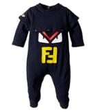 Fendi Kids - Long Sleeve Monster Eyes Logo Footie