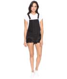 Blank Nyc - Black Cut Off Overalls In Rock Steady
