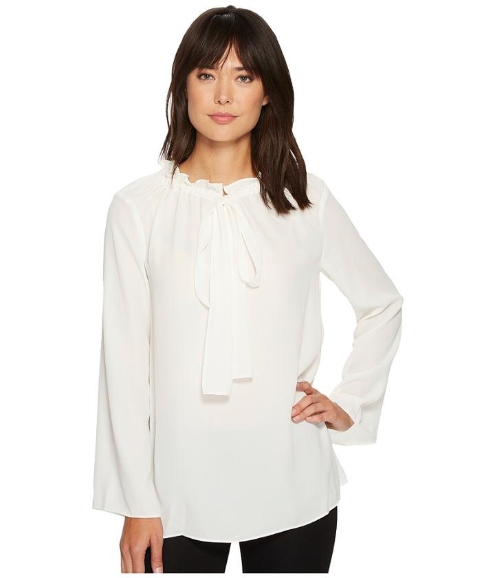 Ellen Tracy - Ruffle Tie Neck Blouse