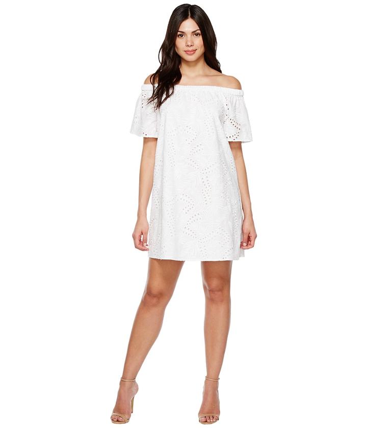 Vince Camuto - Short Sleeve Off Shoulder Eyelet Dress
