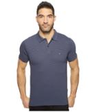 John Varvatos Star U.s.a. - Striped Soft Collar Peace Polo With Peace Sign Chest Embroidery K1381t1b