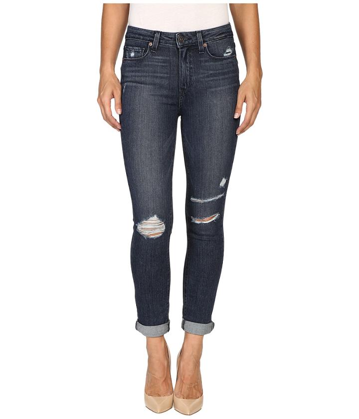 Paige - Hoxton Crop Roll Up In Valera Destructed