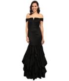 Adrianna Papell - Off Shoulder Mermaid Ruffle Gown