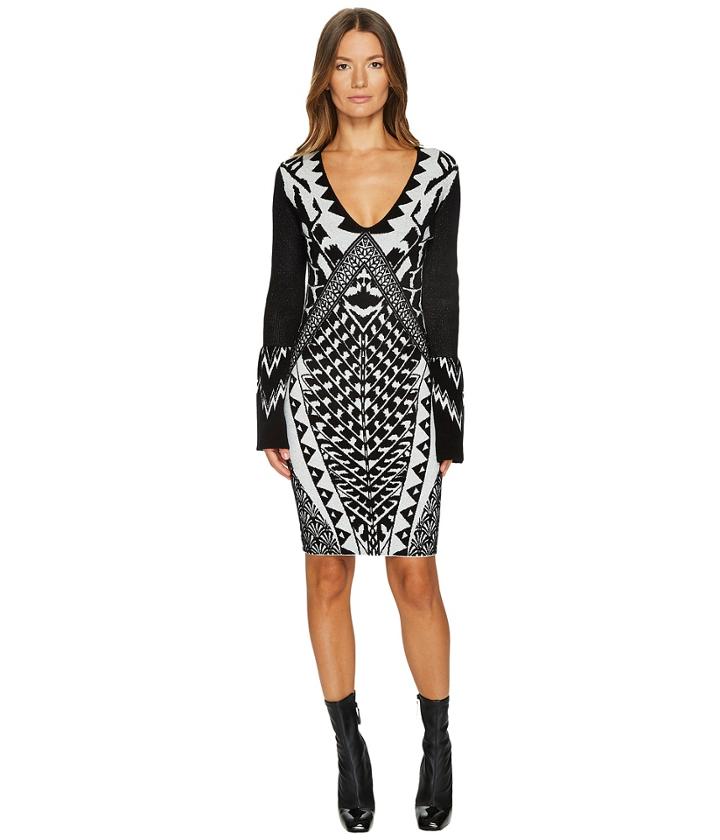 Just Cavalli - Tribal Knit Long Sleeve Dress