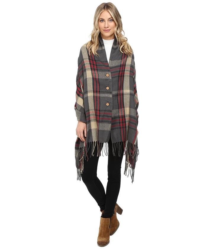 San Diego Hat Company - Bsp1002 Woven Plaid Poncho