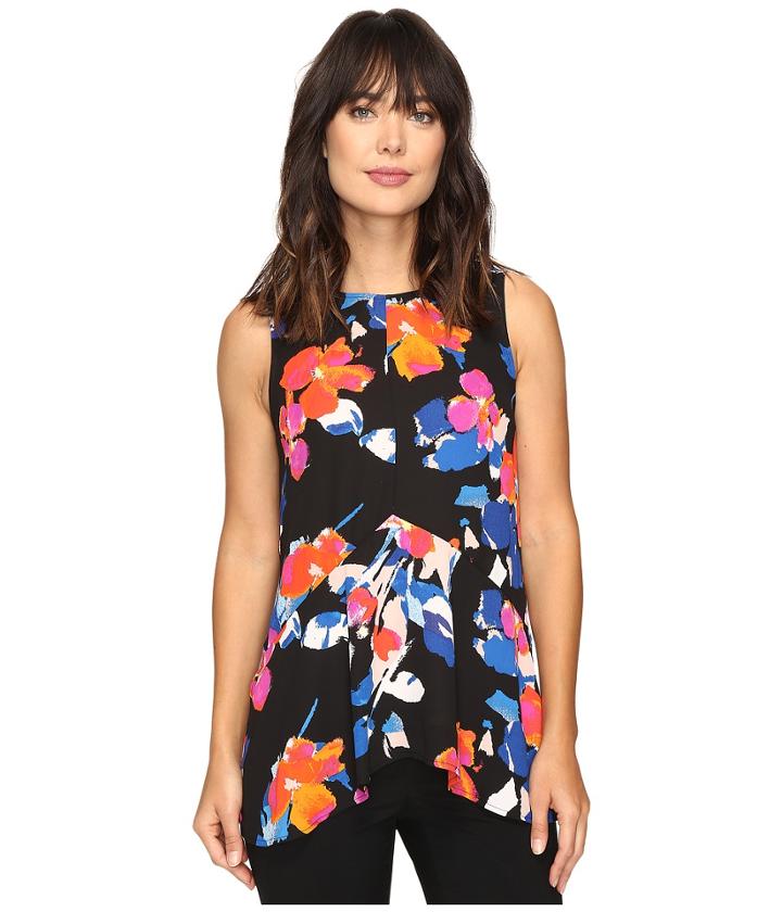 Vince Camuto - Sleeveless Floral Rendezvous Ruffle Front Blouse