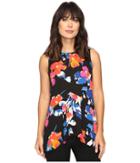 Vince Camuto - Sleeveless Floral Rendezvous Ruffle Front Blouse