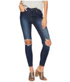 Free People - High-rise Busted Skinny In Dark Blue