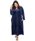 Carole Hochman - Plus Size Velvet Long Zip Robe