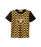 Versace Kids - Short Sleeve Tee With All Over Print And Medusa Logo