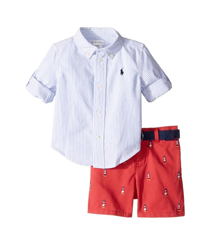 Ralph Lauren Baby - Oxford Schiffli Shorts Set