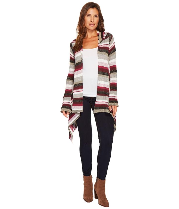 Tribal - Long Sleeve Cotton Stripe Multicolor Hoodie Cardigan