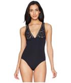 Seafolly - Dawn To Dusk Embroidered V-neck Maillot