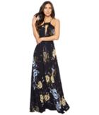 Jill Jill Stuart - Floral Printed Gown With Lace Detail