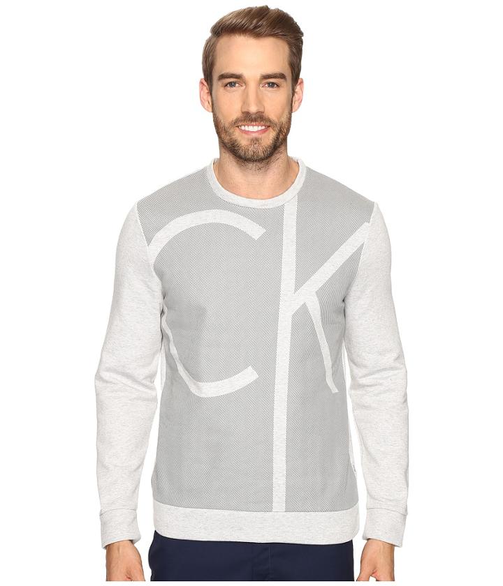 Calvin Klein - Long Sleeve Color Blocked Printed Crew Neck Shirt