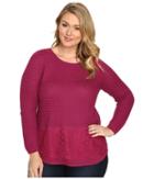 Lucky Brand - Plus Size Lace Mix Sweater