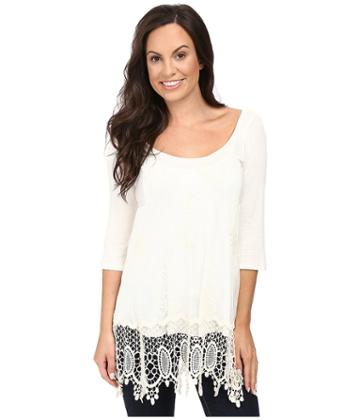 Petrol - Lace Trim Tee