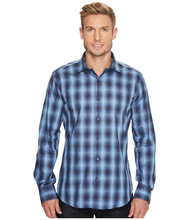 Bugatchi - Long Sleeve Shaped Fit Point Collar Shirt