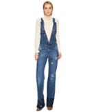 Red Valentino - Denim Stretch Stone Washed, Resist Dyeing Stars Patch Jumpsuit
