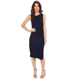 Three Dots - Sleeveless Dress With Side Shirring A