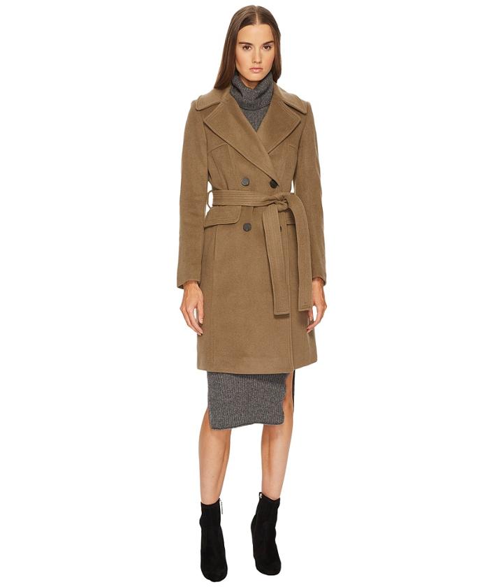 Diane Von Furstenberg - Double Breasted Tie Waist Wool Coat