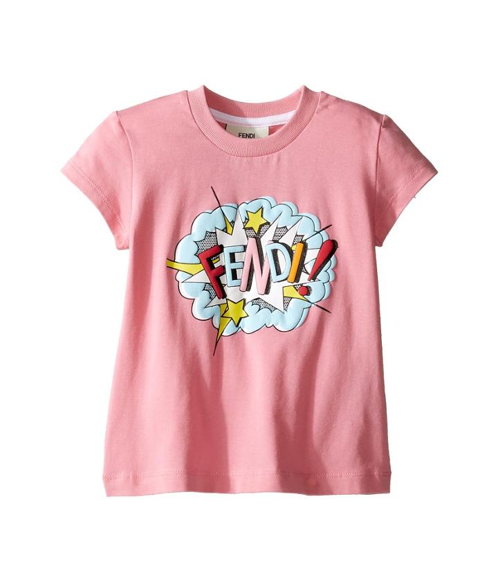 Fendi Kids - Short Sleeve T-shirt W/ Logo Design On Front
