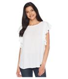 Two By Vince Camuto - Ruffle Sleeve Crinkle Gauze Blouse