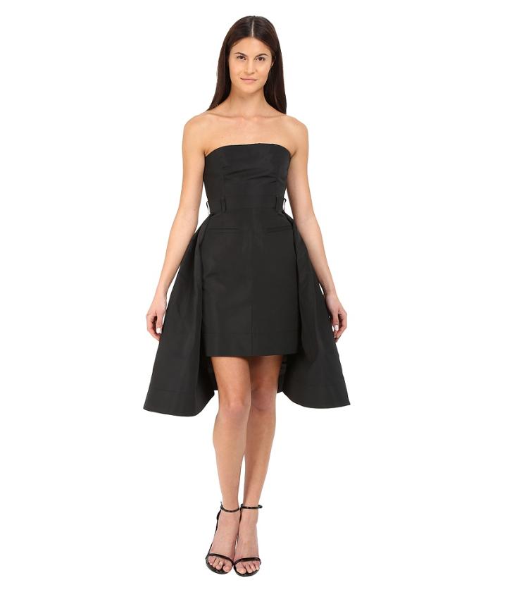 Vera Wang - Bustier Dress W/ Tailored Pencil Skirt And Pleated Back