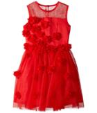 Nanette Lepore Kids - Tulle With Chiffon Tack On Flowers And Embellishment Dress