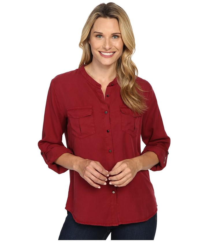 B Collection By Bobeau - Pippa Two-pocket Tencel Blouse