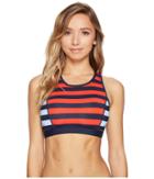 Tommy Hilfiger - Indy Stripe High Neck X-back Crop Bikini Top