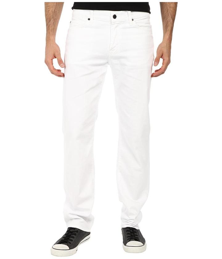 7 For All Mankind Slimmy W/ Clean Pocket In White Denim