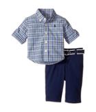 Ralph Lauren Baby - Plaid Shirt, Belt Pants Set