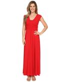 Mod-o-doc - Cotton Modal Spandex Jersey Empire Shirred V-neck Maxi Dress