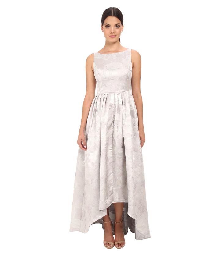 Adrianna Papell - Sleeveless Jacquard High-low Ball Gown