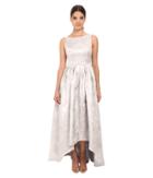 Adrianna Papell - Sleeveless Jacquard High-low Ball Gown