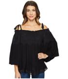 Hale Bob - Escape Plan Silk Cotton Voile Cold Shoulder Top