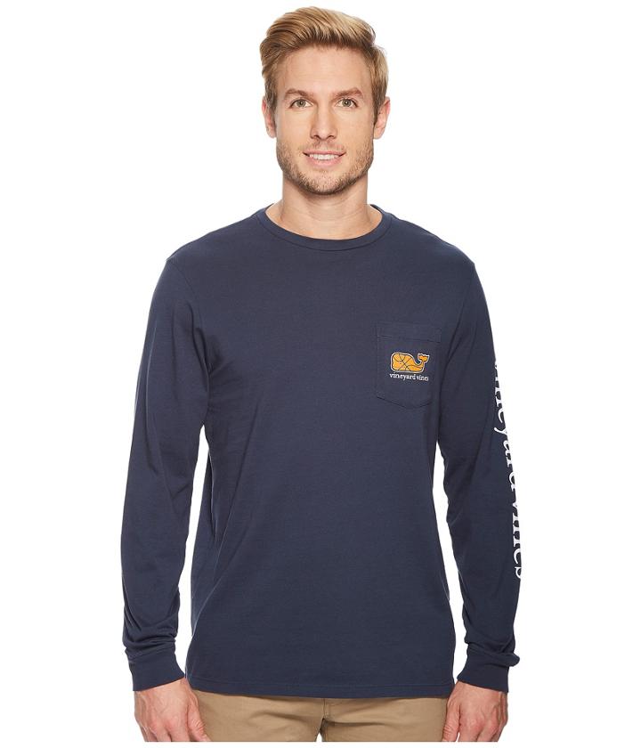 Vineyard Vines - Long Sleeve Basketball Whale Pocket Tee