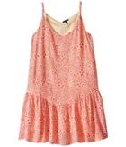 Ikks - Reversible Dress With Braided Straps Drop Waist All Over Print Reverses To Yellow Swiss Dot