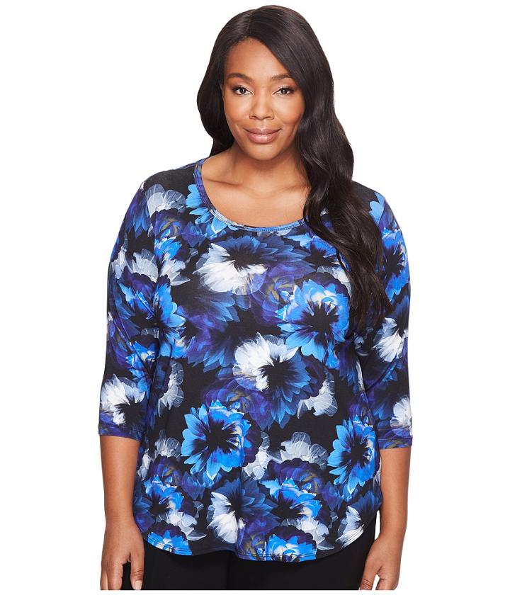 Karen Kane Plus - Plus Size Midnight Flower Tee