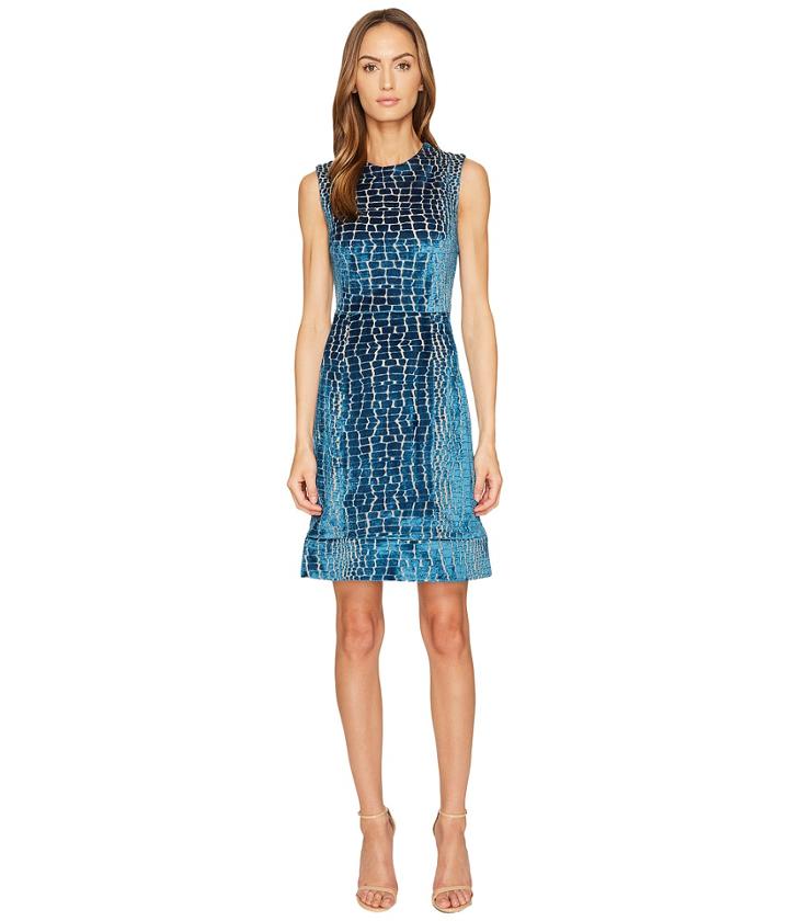 Yigal Azrouel - Crocodile Velvet Burnout Midi Dress