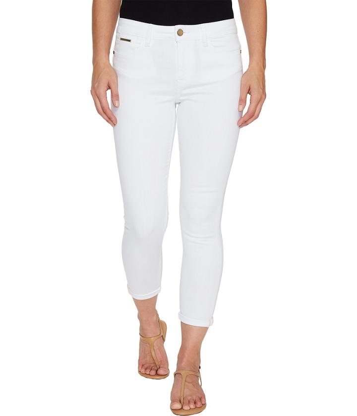 Ivanka Trump - Denim Rolled Crop Jeans In White