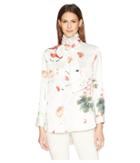 Adam Lippes - Printed Charmeuse Long Sleeve Blouse W/ Scarf