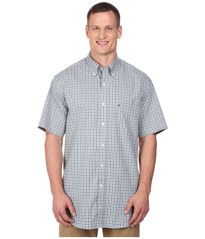 Nautica Big &amp; Tall - Big Tall Short Sleeve Wrinkle Resistant Small Plaid