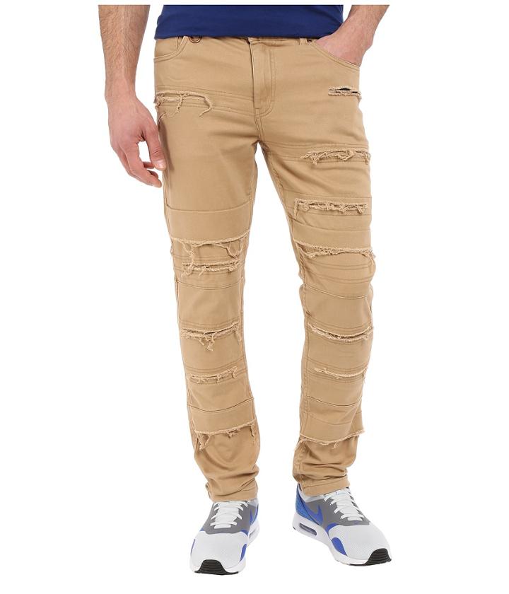Publish - Ogden - Classic Fit Brushed Stretch Twill Pants With Ripped And Repaired Details