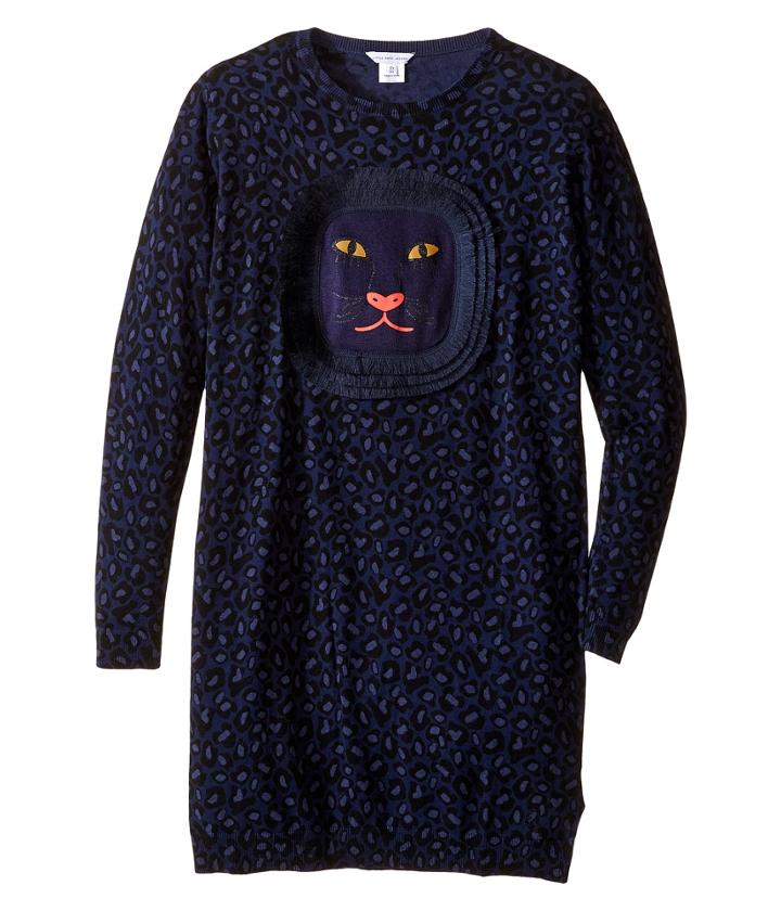 Little Marc Jacobs - Knitted Leopard Frange Style All Over Printed Dress